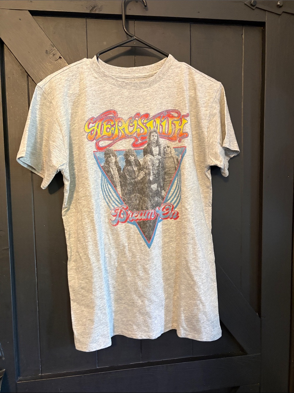 Gray 'Dream On' Graphic Tee for Kids - Vintage Rock Design